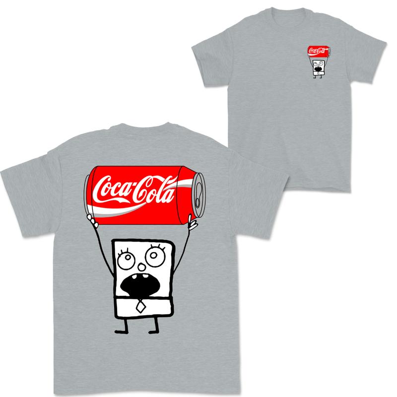 Doodlebob Coca Cola 2 Sided T-Shirt, Funny Drinking T-Shirt, Summer T-Shirt, Full Color T-Shirt, Unisex T-Shirt, For Men, For Women, Gift For All Menswear Top