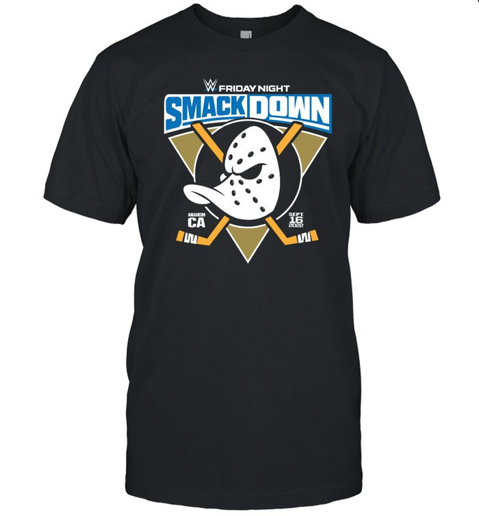 2022 Friday Night Smack Down WWE x Anaheim Ducks T-Shirt