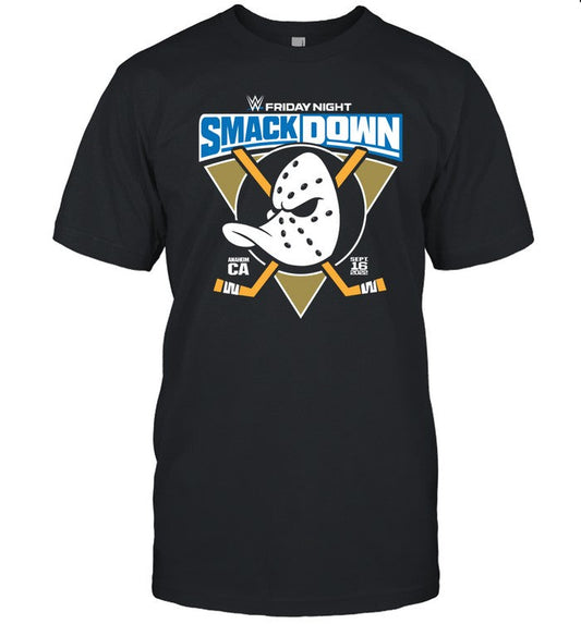 2022 Friday Night Smack Down WWE x Anaheim Ducks T-Shirt