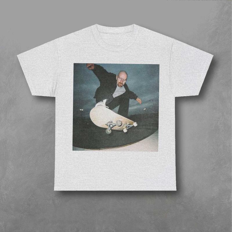 Walter White Is Skateboarding Shirt, TV Series Breaking Bad Sweatshirt, Movie Graphic Shirt Classic Fabric