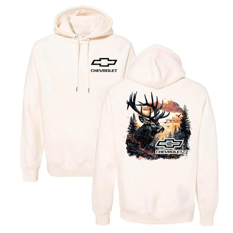 Chevrolet - Buck Wear Men's Chevy-camo Fill Deer Hoodie, Variety In Colors, Trendy Fashion Available, Classic Cotton, Menswear Unisex, Unisex
