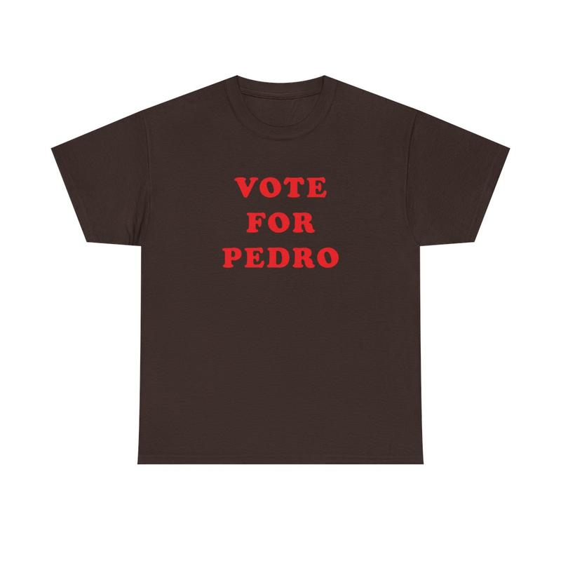 Vote for Pedro Unisex Heavy Cotton Tee - Napoleon Dynamite Shirt - Funny Shirt - Comedy Shirt - Movie Shirt - Gift for Men and Women Casual Classic Menswear Retro Streetwear