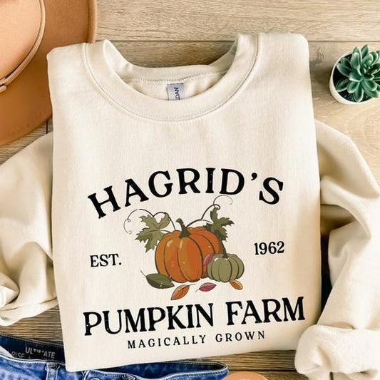 Vintage Hagrids Pumpkin Patch Fall Sweatshirt, Fall Sweatshirt, Pumpkin Patch Shirt, HP Fan Gift, Fall Shirt, Halloween Merch, Halloween Speedway Gift