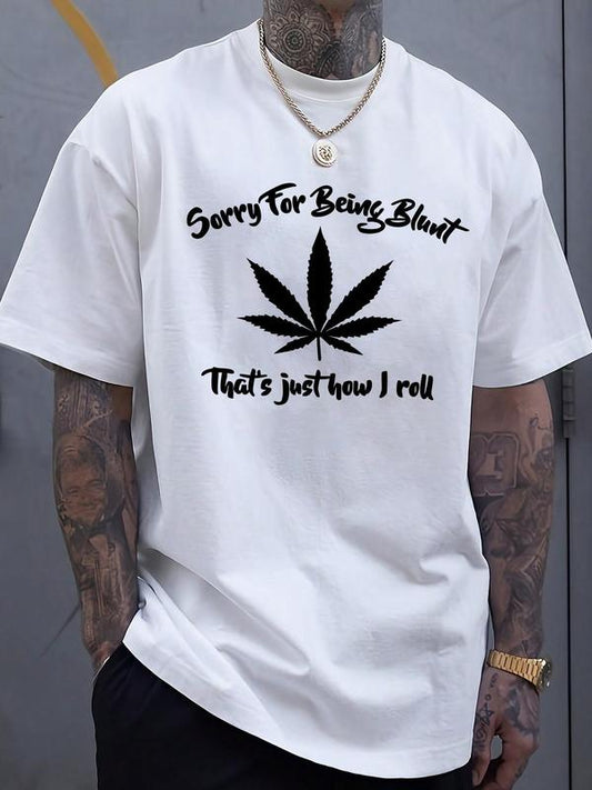 Men's Letter Print Round Neck Graphic Tee, Regular Fit Casual Drop Shoulder Short Sleeve T-shirt for Summer, Men's Top for Daily Wear