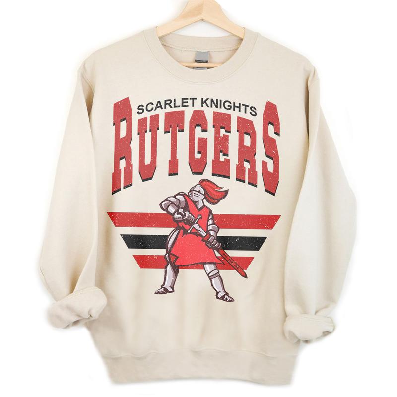 Rutgers Scarlet Knights Vintage NCAA Sweatshirt, Unisex Rutgers Football Shirt, Classic Sport Hoodie, Gifts for Fans, Cotton T-Shirt, Hoodie