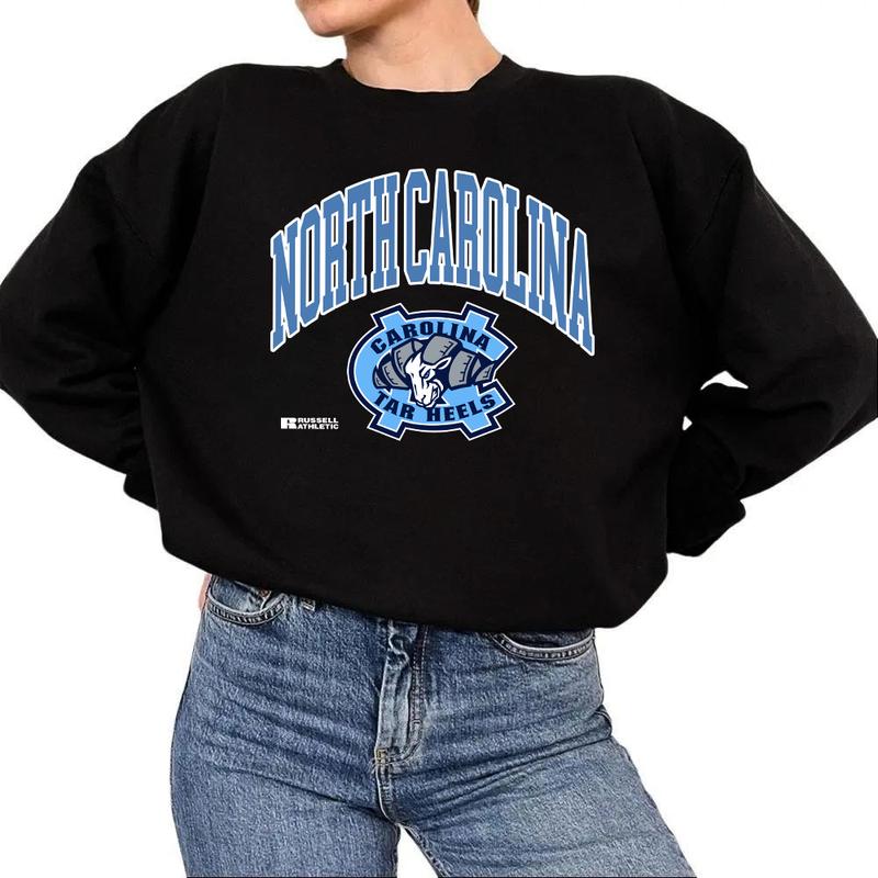 Unisex Vintage 90s North Carolina Tar Heels Crewneck Sweatshirt, Fan Tee Hoodie Cotton Fabric
