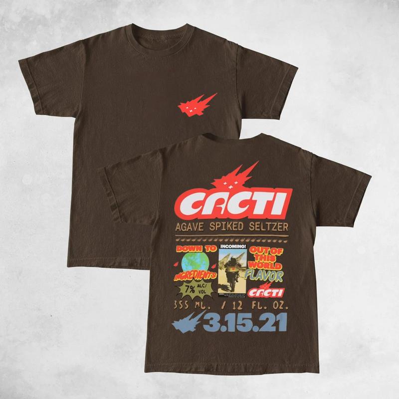 Travis Cacti Down To Earth Cotton Unisex Shirt Rap Shirt Rapper Rap Tee Hiphop Shirt Music Tour Merch Gift for Him Gift For Her Vintage Y2K Hoodie Swe