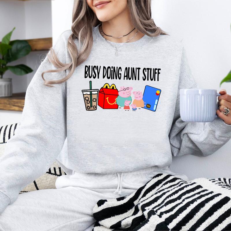 Busy Doing Aunt Stuff Sweatshirt, Funny Mom Sweatshirt, T-shirt - Unisex Style Variety - Multiple Sizes Available - Variety In Colors - Perfect For Ev