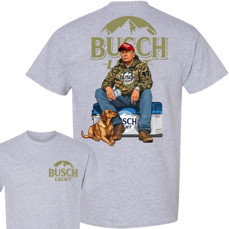 Busch Light Trump Hunting Camo Unisex shirt, Trump won 47th president Election 2024 shirt, Busch Light Fuel Hand Drill Dog Hunt Tee, Trump With Local Boy Cotton shirt Full Color Full Size
