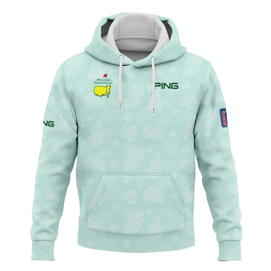 Ping Masters Tournament Sports Hoodie Shirt Green Pastel Floral Hawaiian Pattern All Over Print Hood