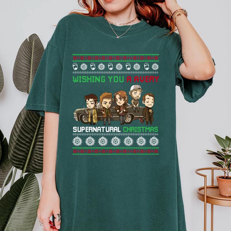 Supernatural T-Shirt, Wishing You A Very Supernatural Christmas T Shirt, Gift For Woman and Man Unisex T-Shirt Sweatshirt Hoodie