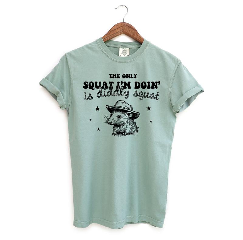 Diddly Squat Possum Funny Shirt, Sarcastic Comfort Colors Shirt