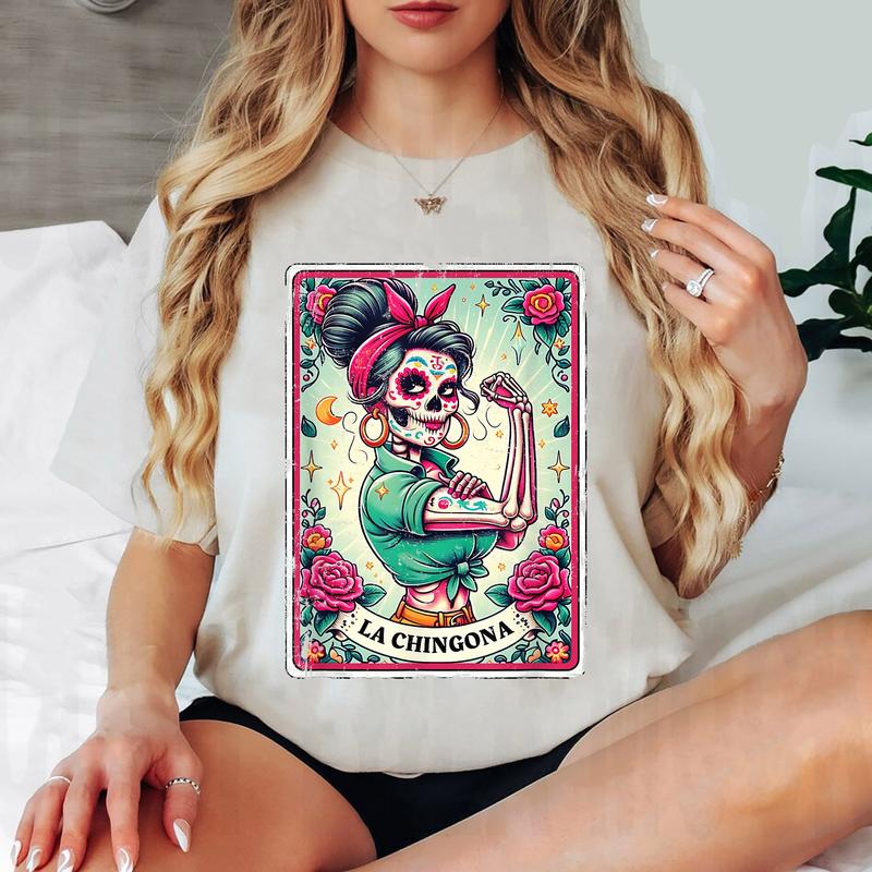 La Chingona Tarot Card Funny Spanish Slang Boss Latina Power T-Shirt