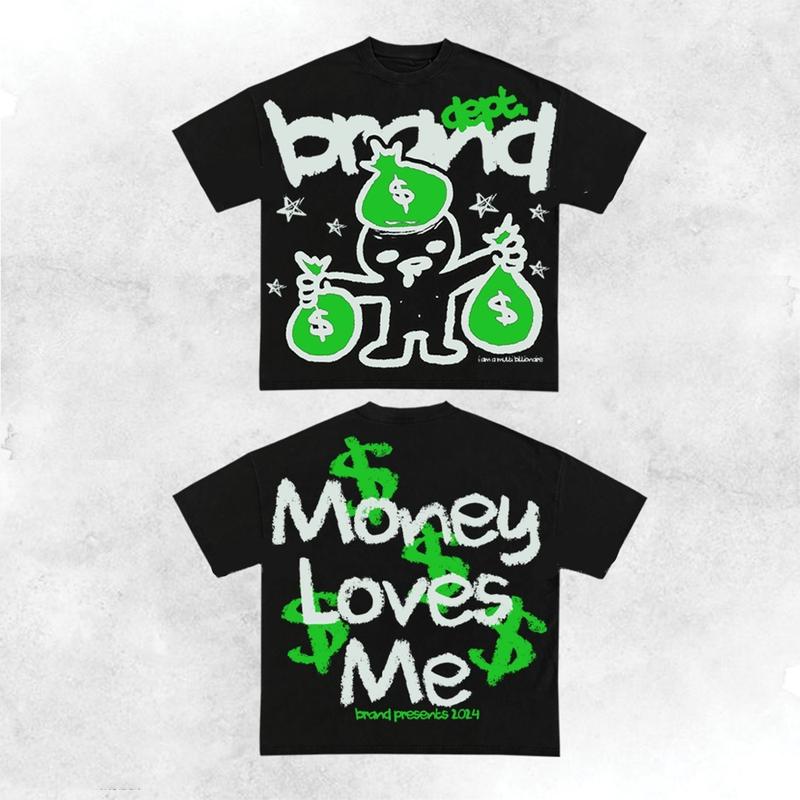Y2K Graphic Money Love Me Green Personalize Printed TshirtSweater Casual Cotton Gift For Christmas