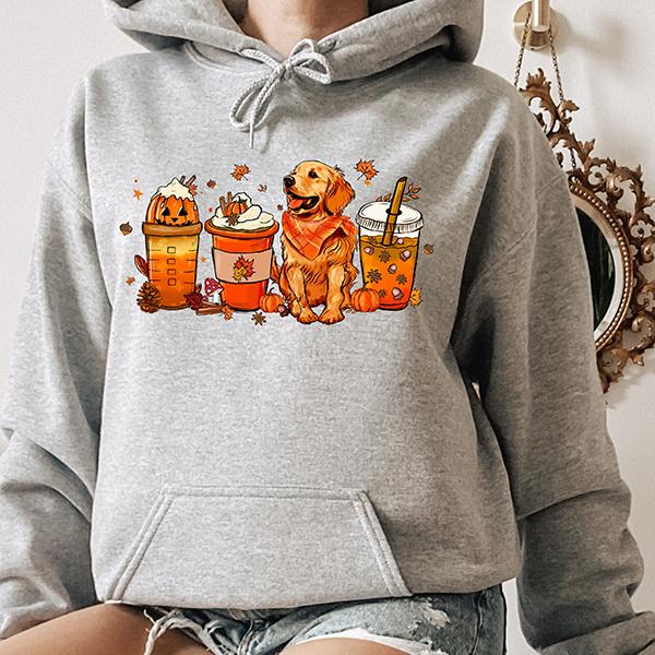 Golden Retriever Fall Sweatshirt, Golden Retriever Halloween Shirt, Golden Retriever Dog T-shirt, Halloween Golden Retriever Hoodie