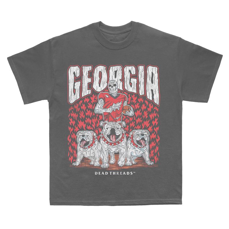 Georgia Bulldogs football, Deadman Bulldogs Graphic T-Shirt, Full Cotton, Men's Top Women's Top, American Football, Football Bowl Subdivision Shirt Fabric Menswear Womenswear Retro Print Design