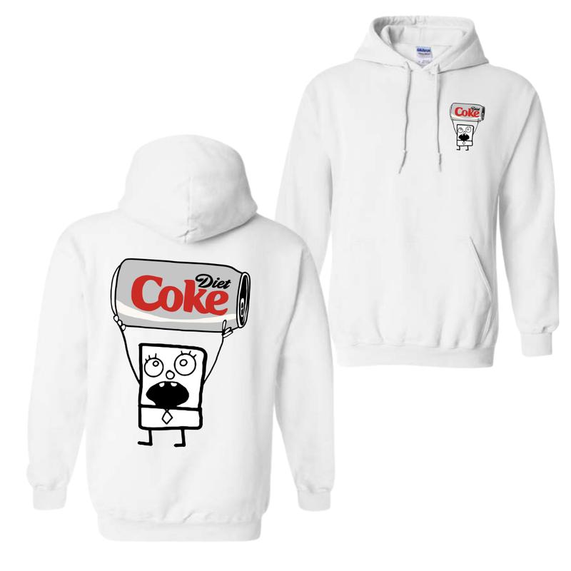 Doodlebob Diet Coke 2-Sided Hoodie, Sweatshirt, and T-Shirt - Funny Full-Color Unisex Design for Summer, Perfect for Men and Women, Great Gift for All.