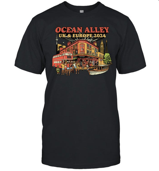 Limited 2024 Ocean Alley UK & Europe Tour 2024 Black T Shirt