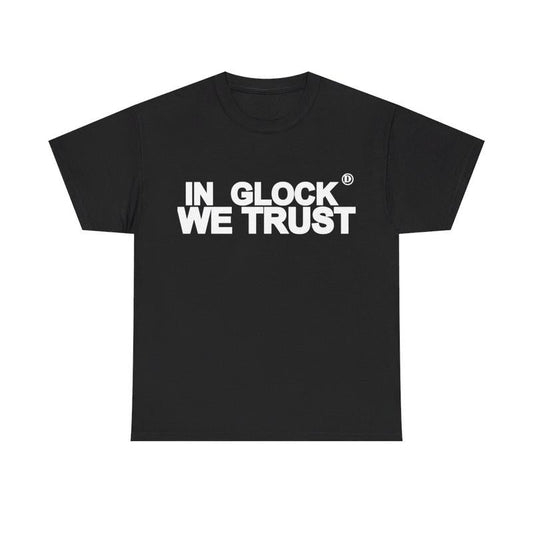 Vintage In Glock We Trust Y2k 90s Hip-Hop Vibes Heavy Cotton Graphic T-Shirt Tshirt Shirt HipHop Rap Tee Casual Classic Menswear Retro Top Comfy Stree