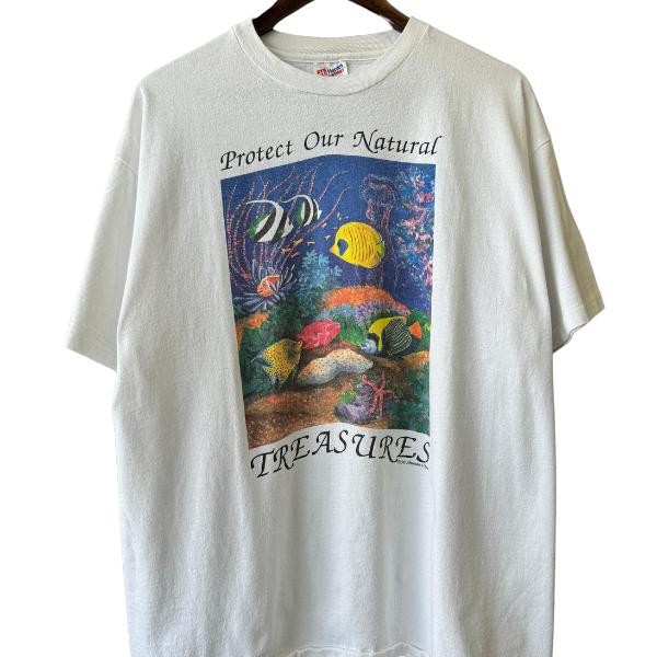 Vintage 1990 pr0tect our natural treasures ocean tee cotton shirt Streetwear