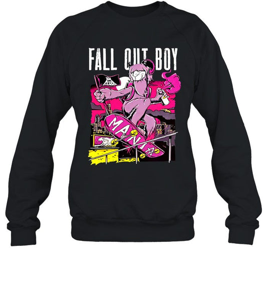 Fall Out Boy Gorilla Skateboarding Mania Band Graphic 2024 Shirt