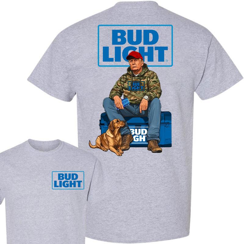 Bud Light Trump Hunting Camo Unisex shirt, Trump won 47th president Election 2024 shirt, Bud Light  Light Fuel Hand Drill Dog Hunt Tee, Trump With Local Boy Cotton shirt Full Color Full Size