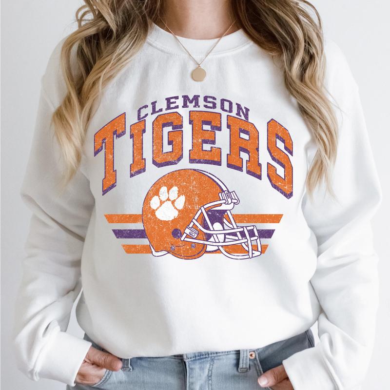 Clemson Tigers Vintage Football NCAA Sweatshirt, Vintage Clemson University Sweatshirt, Unisex Vintage Sweatshirt NCAA, Classic Sport Sweatshirt, Gift