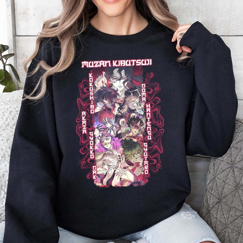 Upper Moon Demon Team Shirt, The Twelve Kizuki Sweatshirt Hoodie,Demon Slayer t-shirt, Kimetsu no Yaiba Shirt, Anime sweatshirt hoodie, Anime lover t-