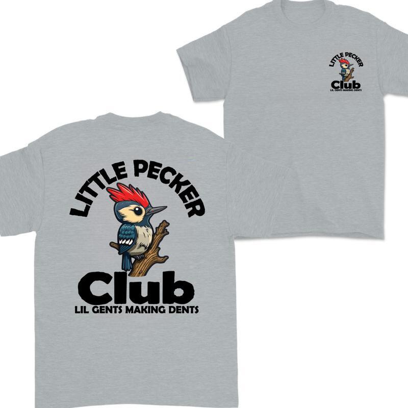 Little Pecker Club Men's T-shirt, Little Pecker Club Lil Gents Making Dents Shirt, Little Pecker Club Unisex Cotton 2 Sides Shirt, Full Colors, Full S