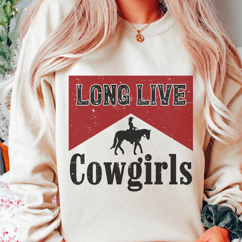 Long Live Cowgirls Sweatshirt, Vintage Western Aesthetic Shirt, Western Clothes, Country Festival Sweatshirt, Country Concert Outfit Womenswear Sweate