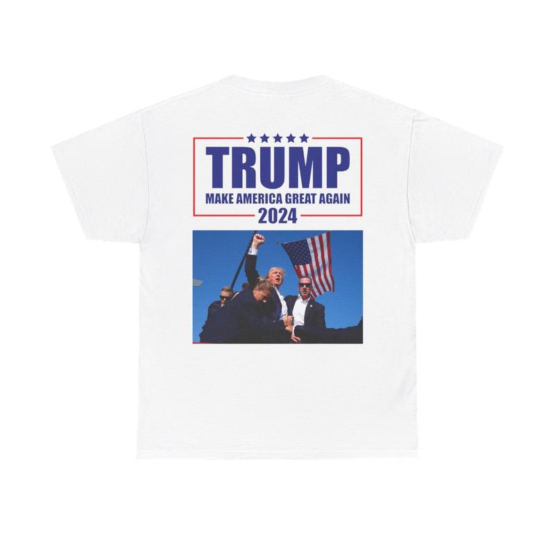 Make America Great Again - Trump 2024 - Trump Rally Shooter Tshirt - Trump You Missed - Trump Survived - USA Freedom - Donald J. Trump Unisex Heavy Cotton Tee