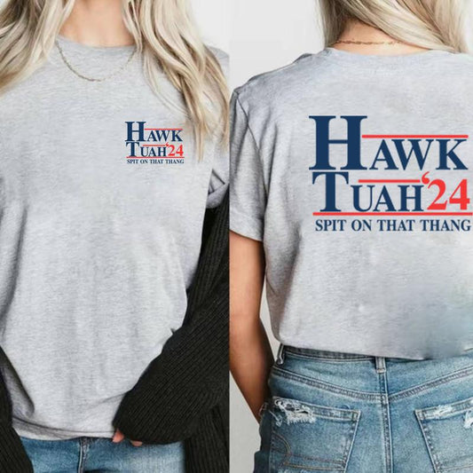 Hawk tuah spit on that thang sand tee - 2 Side Shirt  Unisex