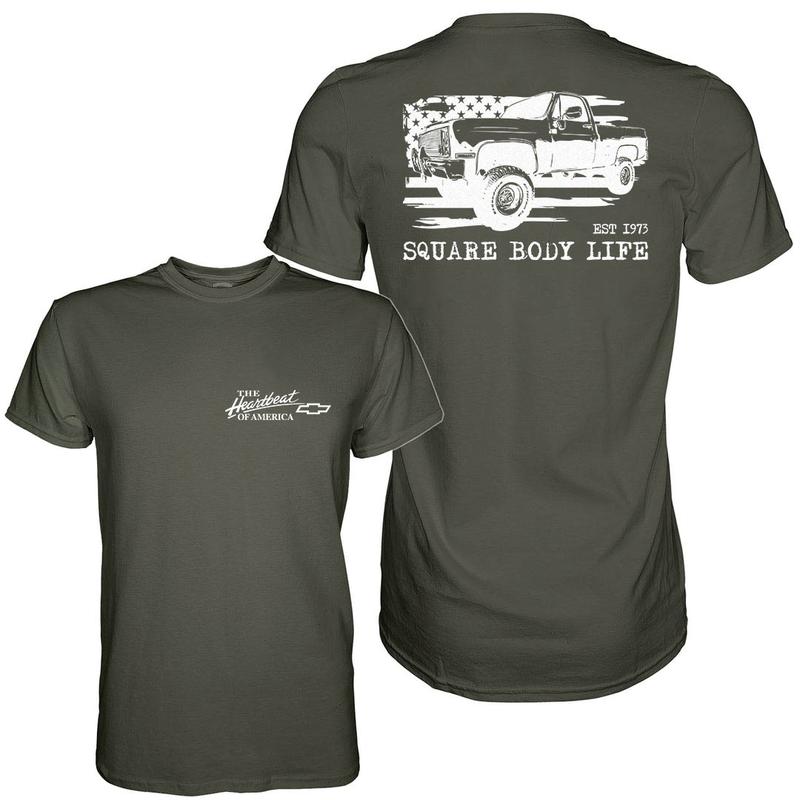 Vintage Vibe Chevy Silverado 1973 Square Body 2-Sided Graphic Tee Ã¢â‚¬â€œ Old School Cotton Truck Shirt for Men, Classic Chevy Gift men  gifts