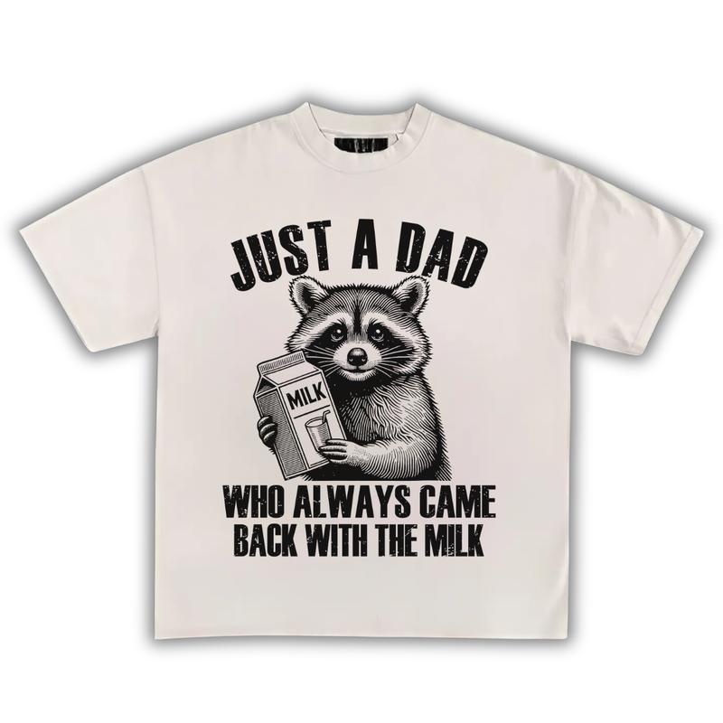 Just A Dad T-Shirt, Just A Dad Who Always Came Back With The Milk T-Shirt, Funny Dad t-shirt, Fathers Day Retro Tee, Gift For Dad, Classic Cotton, Men