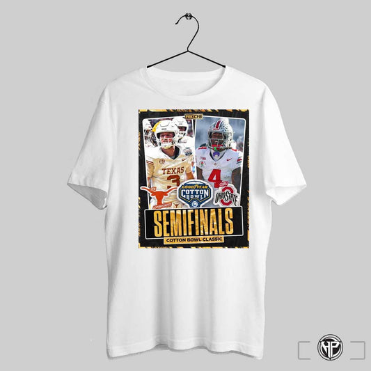 Poster Texas Longhorns Vs Ohio State Buckeyes Goodyear Cotton Bowl Football Classic Semifinals 2025 Fox Cfb T Shirt Trending Sweatshirt