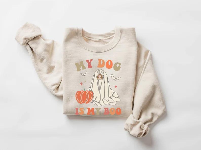 My Dog Is My Boo Sweatshirt,Dog Mom Shirt,Dog Lover Shirt,Halloween Dog Shirt,Halloween,Animal lover shirt,Momster,Funny Halloween Shirt