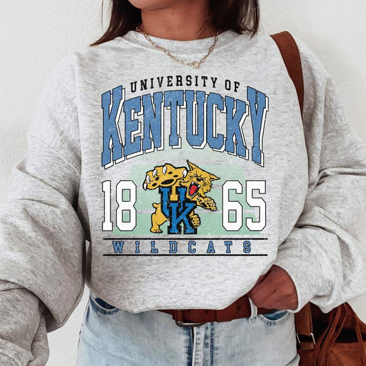 Kentucky Wildcats Vintage College NCAA Sweatshirt, Vintage Football Sweatshirt NCAA, Classic Sport Sweatshirt, Gifts For Football Fan Sport