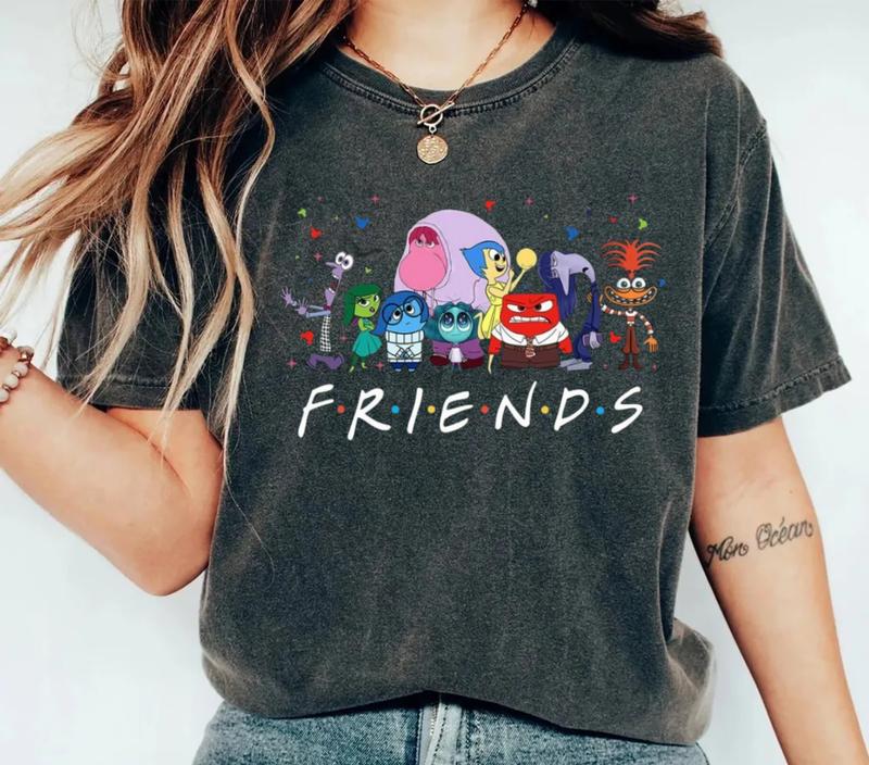 Friends Shirt, Characters 2024 Shirt, Joy Sadness Anger Anxiety Envy Shirt, Wdw Trip Tee, Gift For Fan, Cartoon Shirt, Trending Tee, Unisex Short Slee