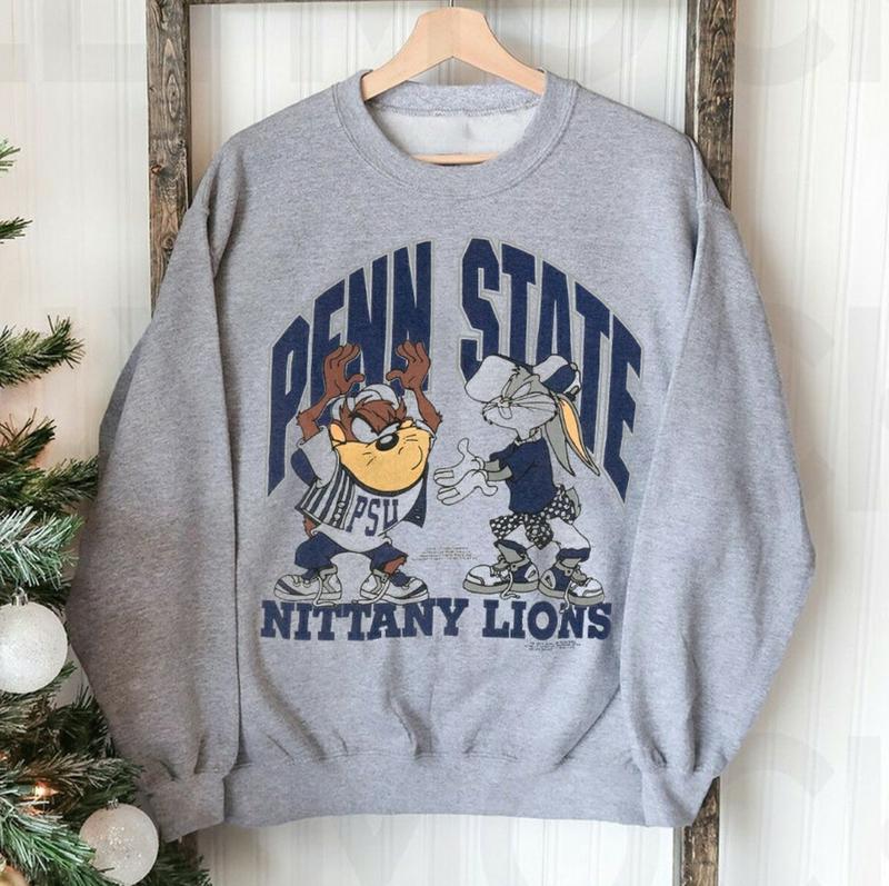 Vintage Penn State Looney Tunes Shirt, PSU Vintage Crewneck Shirt, Classic NCAA Style Shirt, Gift For Sports Fans, Unisex Cotton T-Shirt, Clothing