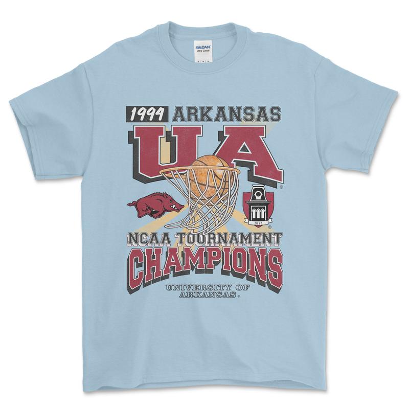 University of Arkansas Tournament Champs NCAA T-Shirt, graphic vintage sports tees for men