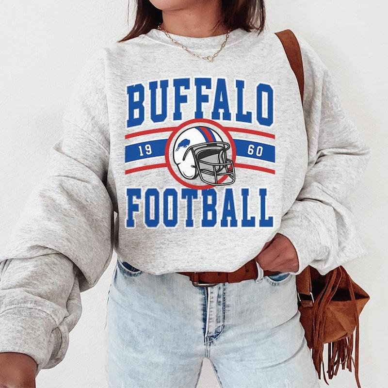 Vintage Buffalo Football Crewneck, Buffalo Bill Sweatshirt, Bill Sweatshirt, Bills Football, Buffalo New York, Buffalo Fan Gift Womenswear Hoodie
