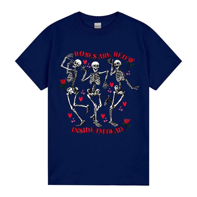 Roses Are Red, Inside Me Dead T-shirt, Skeleton Valentine Shirt, Funny Valentine Gift