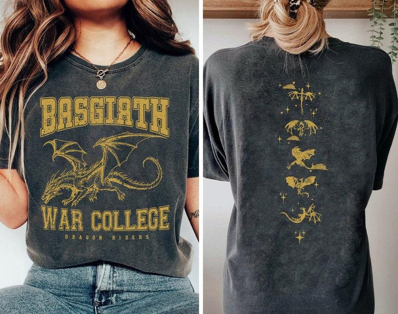 Fourth Wing Double-Sided Sweatshirt, Basgiath War College Shirt, Fourth Wing Shirt, Bookish Dragon Rider Shirt, Book Lover T-Shirt, Bookish Merch, Boo
