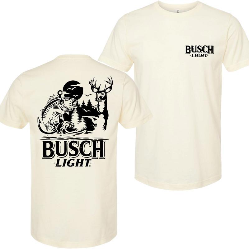 Busch Light -Beer- Busch Light Summer Hunting T-Shirt, Hunting T-Shirt,, Casual Graphic Round Neck T-shirt for Summer, Fashion Top for Daily Wear, T s