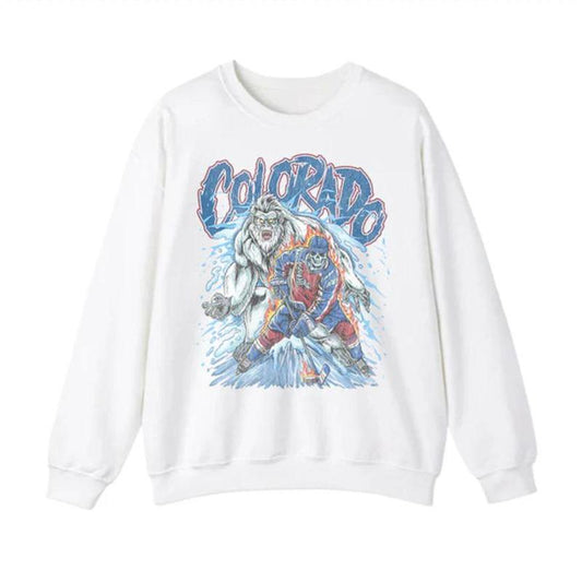 Retro Skeleton Colorado Vintage 90s Sweatshirt, Crewneck, Avalanche Jersey Hockey Retro Gift For Christmas Unisex Shirt, Hoodie, Sweatshirt