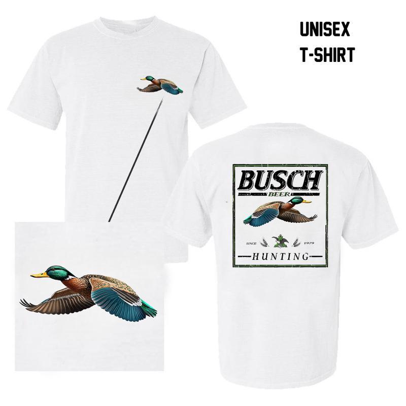 Busch Light, Beer, Busch Light Hunting Duck T-Shirt , For Him , For Her, Casual Graphic Round Neck T-shirt for Summer, Fashion Top for Daily Wear
