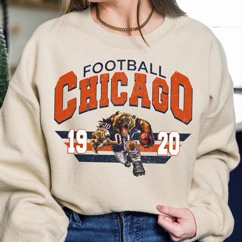 Unisex Chicago Vintage Football Sweatshirt, Illinois Fighting Illini Football NCAA Sweatshirt, Northwestern Wildcats Football NCAA Sweatshirt, Notre Dame Fighting Irish Football NCAA Sweatshirt, Sweatshirt, Cotton