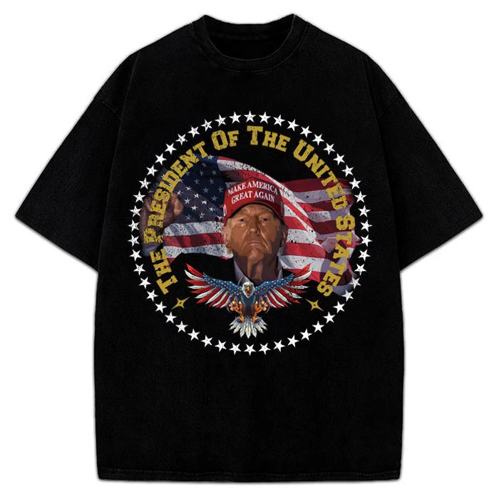 Donald Trump Wins POTUS The President 2024 Victory Custom Graphic T-Shirt Maga President Trump Winner Graphic Tee