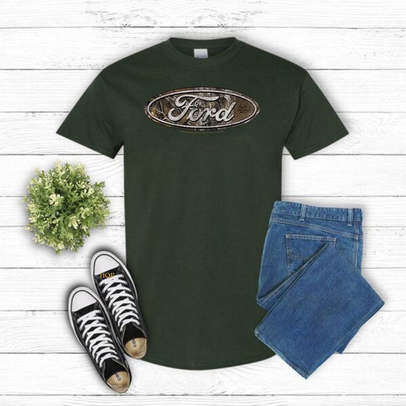 Ford Logo Realtree Camo Logo Gildan-Unisex T-Shirt Cotton Fabric