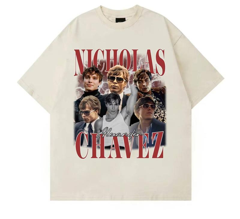 Nicholas Chavez Colors T-shirt, Unisex Tops For Men- For Women, Y2K 90s Retro Celebrity Movies Bootleg Tshirt, Soft Fit Cotton Top Womenswear
